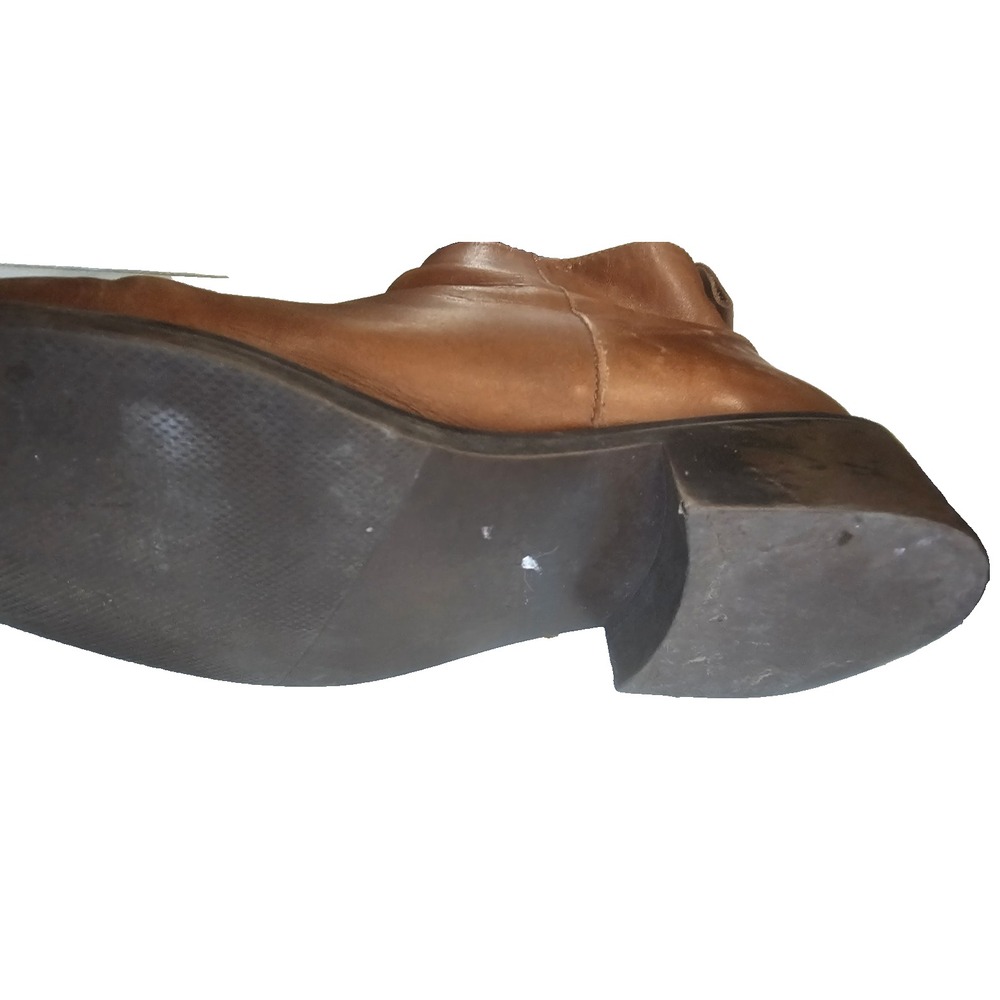 Zara Basic Leather Brown Low Block Heel Women's EU 38 US 7.5 - Picture 7 of 10